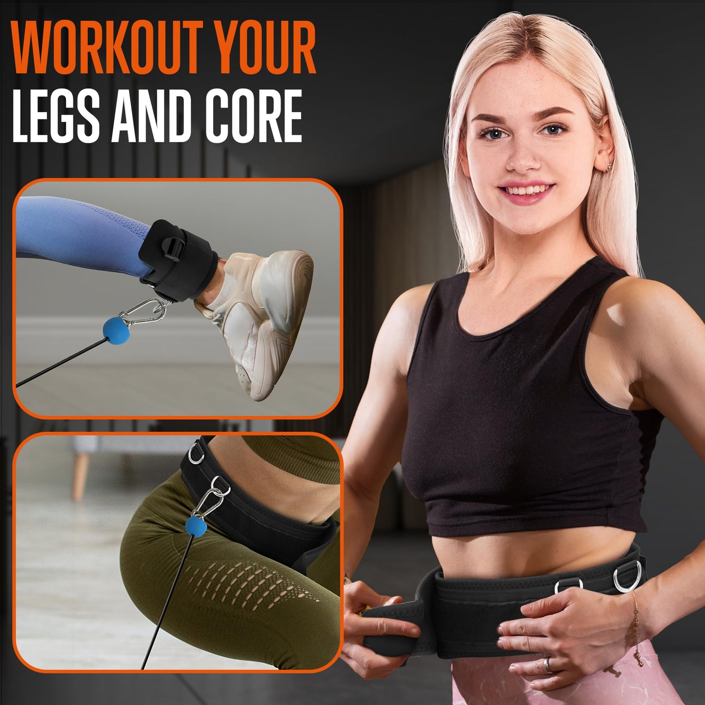 SQUATZ Apollo Board Mini: 150lb Resistance Smart Cable Machine, Functional Trainer for Full Body Workouts, Full Body Strength, Digital Home Gym Equipment with Free App includes Accessories, Blue