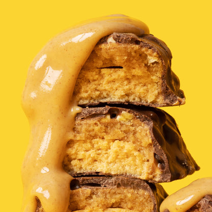 FITCRUNCH Full Size Protein Bars, 6-Layer Baked Bar, 6g of Sugar, Gluten Free & Soft Cake Core (12 Bars, Peanut Butter)