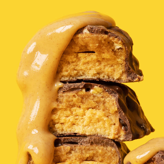 FITCRUNCH Full Size Protein Bars, 6-Layer Baked Bar, 6g of Sugar, Gluten Free & Soft Cake Core (12 Bars, Peanut Butter)