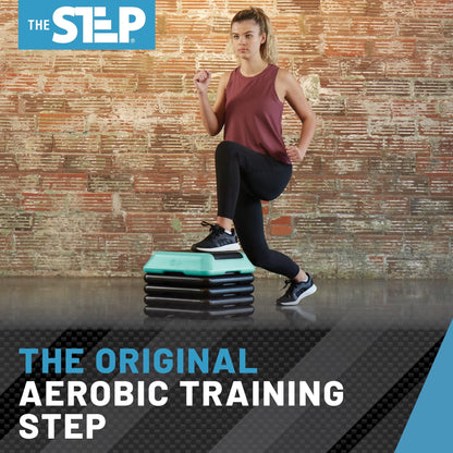 The Step Adjustable High Step Aerobic Platform with 4 Risers, Home Gym Workout Equipment, Fitness Stair Stepper Exercise Platform, Aerobic Exercise Equipment Made in the USA