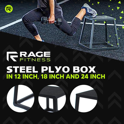 Rage Fitness 12 Inch Steel Plyo Box, black (CF-PB012/S)