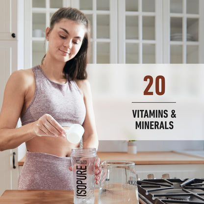Isopure Low Carb 100% Pure Whey Isolate Protein Powder, Lactose Free, Gluten Free, With Vitamins, Dutch Chocolate, 25g Protein Per Serving, 4.5 Lbs, 62 Servings (Packaging May Vary)