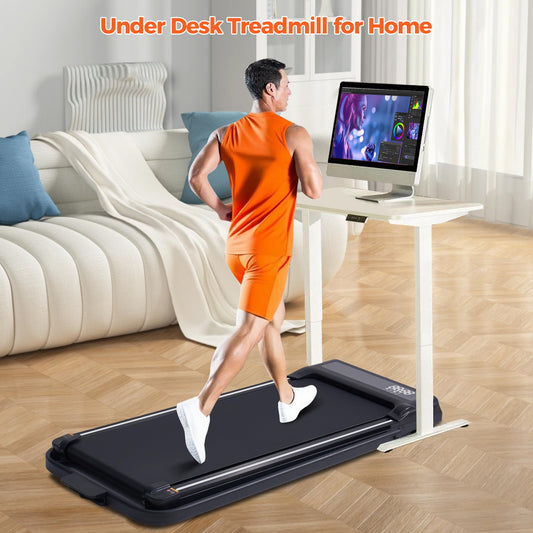 Foldable Walking Pad Treadmill with Handle Bar, 3.0HP Portable Under Desk Treadmills for Home Small, 3-in-1 Folding Walking Pads Treadmills with Handles, Compact Treadmill with LED Display