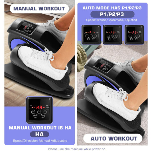 ANCHEER Under Desk Elliptical, Electric Ellipse Leg Exerciser While Sitting for Seniors Adults, Quiet Portable Motorized Seated Foot Pedal Exerciser with Remote Control for Home Office Use
