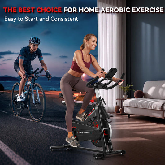 Exercise Bike, WENOKER Magnetic Resistance Stationary Bike for Home, Indoor Bike with Whisper Quiet, Heavy Flywheel and Upgraded Digital Display