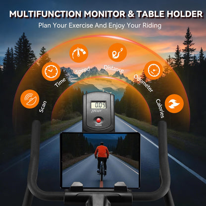 Exercise Bike, WENOKER Stationary Bike for Home, Indoor Bike with Silent Belt Drive, Heavy Flywheel, Multi-grips Handlebar and Upgraded Digital Display