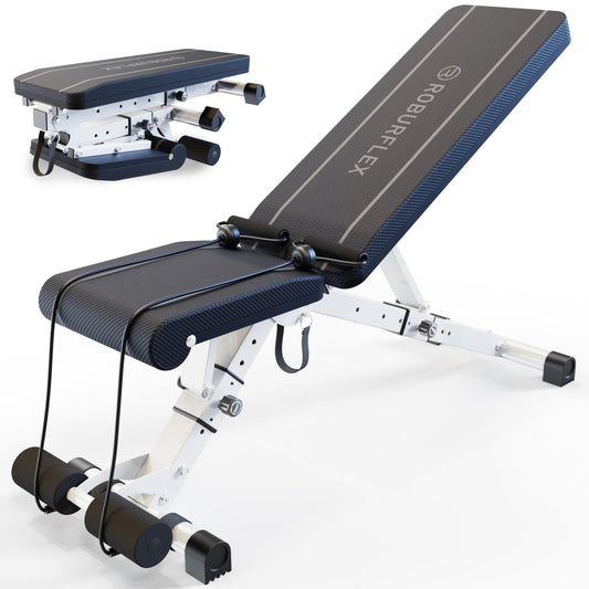 ROBURFLEX Adjustable/Foldable Workout Exercise Bench for Home Gym, Weightlifting and Strength Training - 6x4x2 Positions- 700 Pounds Load