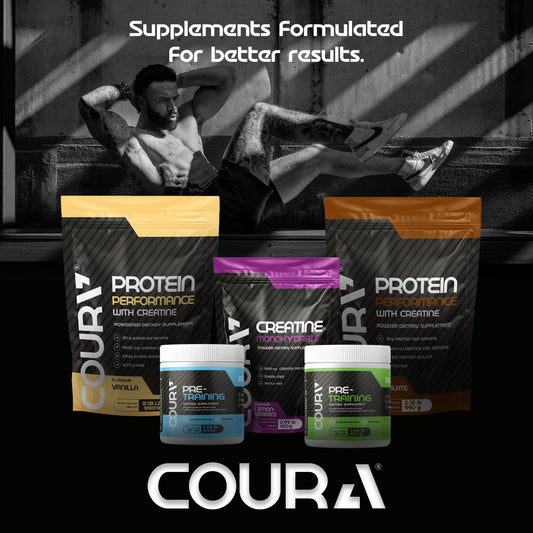 COURA Creatine Monohydrate Lemon-Berries Flavor - 450g - Sports Supplement - Strength and Endurance - Ideal for Intense Workouts - Gluten Free - Bottle Free