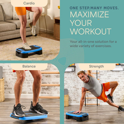 Lifepro 4-In-1 Aerobic Balance Board and Step Up Exercise Platform - Adjustable Multifunctional Balance Board Slant Board, Steppers for Exercise - Home Workout Non Slip Stepper Platform For Balance
