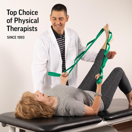 OPTP The Original Stretch Out Strap with Exercise Book, for Flexibility and Mobility Exercises. Stretch Out Straps for Physical Therapy, Yoga Stretching Strap and Knee Therapy Strap. Made in the USA