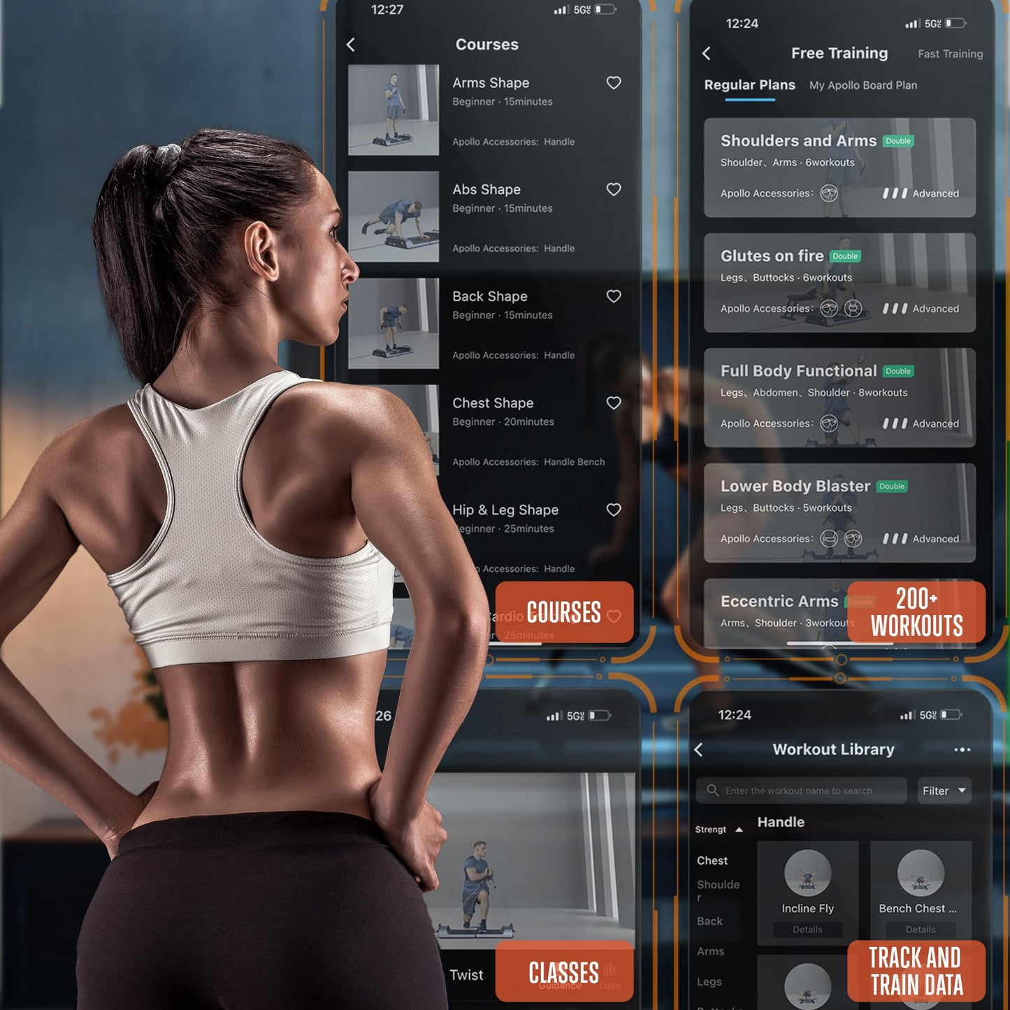 SQUATZ Apollo Board Mini: 150lb Resistance Smart Cable Machine, Functional Trainer for Full Body Workouts, Full Body Strength, Digital Home Gym Equipment with Free App includes Accessories, Blue