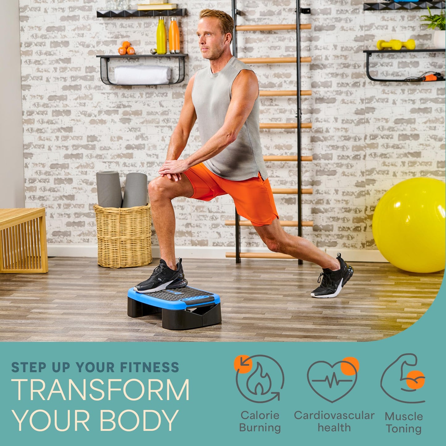 Lifepro 4-In-1 Aerobic Balance Board and Step Up Exercise Platform - Adjustable Multifunctional Balance Board Slant Board, Steppers for Exercise - Home Workout Non Slip Stepper Platform For Balance