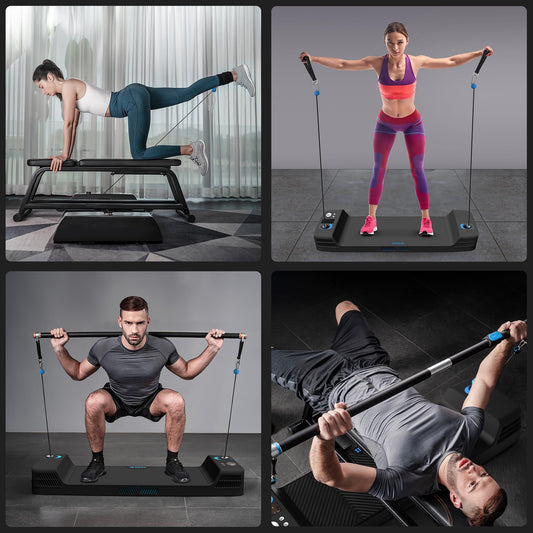 SQUATZ Apollo Board Mini: 150lb Resistance Smart Cable Machine, Functional Trainer for Full Body Workouts, Full Body Strength, Digital Home Gym Equipment with Free App includes Accessories, Blue