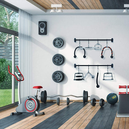 Yes4All Combo Double D Handle Cable Attachment, Tricep Rope/Tricep Pull Down Rope, Rotating Straight Bar, and V-Shaped Bar Handle