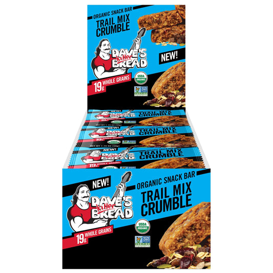 Dave's Killer Bread Trail Mix Crumble Organic Snack Bars, 12 Individually Wrapped Snack Bars (Pack of 1)