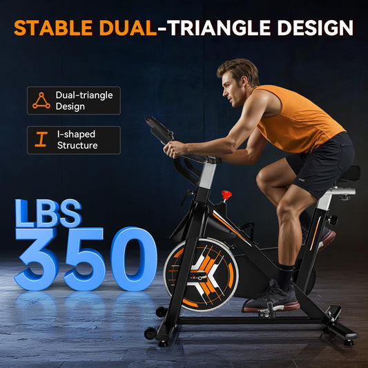 Exercise Bike, WENOKER Stationary Bike for Home, Indoor Bike with Silent Belt Drive, Heavy Flywheel, Multi-grips Handlebar and Upgraded Digital Display