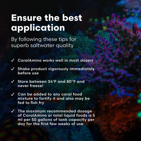 Brightwell Aquatics CoralAmino - Complex of Amino Acids for Corals - Coral food for Aquarium Coral Growth - Saltwater Aquarium Treatments, 1.01 fl oz