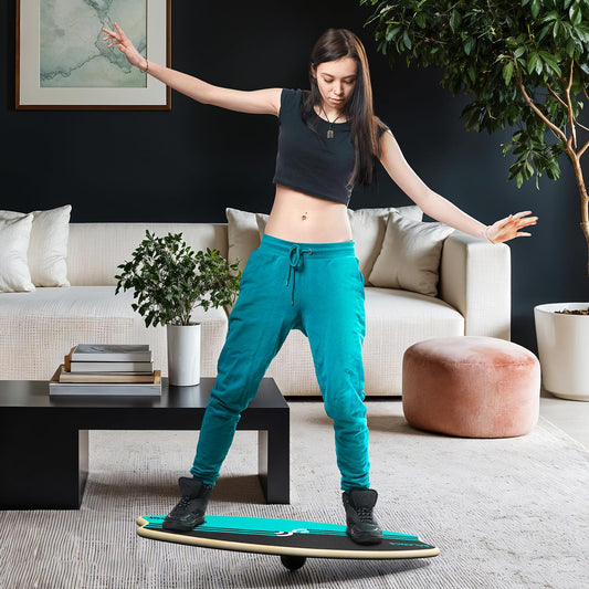 Sportneer Balance Board - 7 Modes Wobble Board with Adjustable Stoppers - Exercise Balancing Stability Trainer for Improve Balance, Surf Trainer & Physical Therapy - Roller and 2.8'' Ball Included