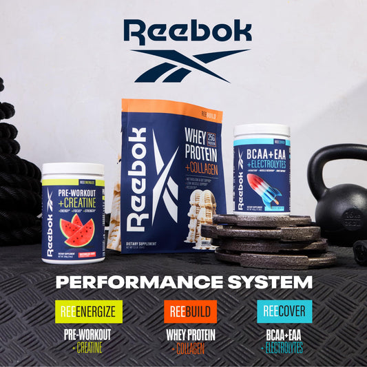 Reebok Pre-Workout Powder | 200mg Natural Caffeine, 3g Creatine Monohydrate, 4g Citrulline | Strength, Focus & Pump | Informed-Sport Certified | ReeEnergize | Sour Green Apple