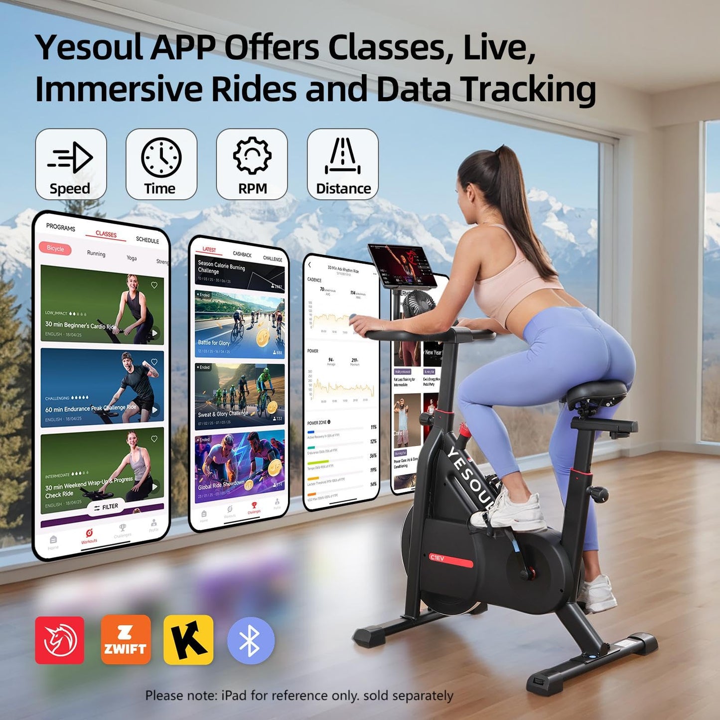 YESOUL Self-Powered-Fan Exercise Bike with Dynamic LED Light Effects, Pro Livestreaming Classes, Smart Exclusive App, 300 LBS Magnetic Resistance Indoor Stationary Cycling Workout Bike for Home