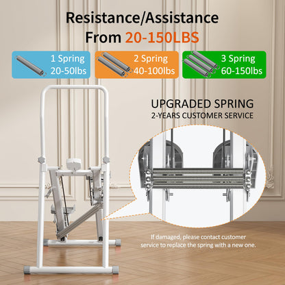 Stair Stepper Resistance Adjustable Folding Vertical Climber Machine for Home Gym Full-Body Workout (Grey/White)