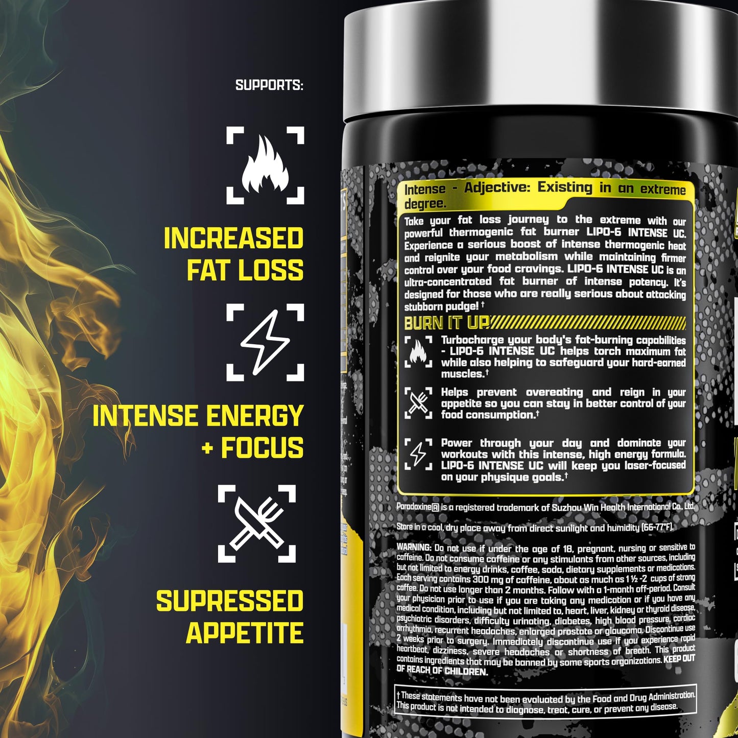 Nutrex Research Lipo6 Black Intense Ultra Concentrate Thermogenic Belly Fat Burner for Men and Women | Diet Weight Loss Supplement and Appetite Suppressant | 60 Diet Pills