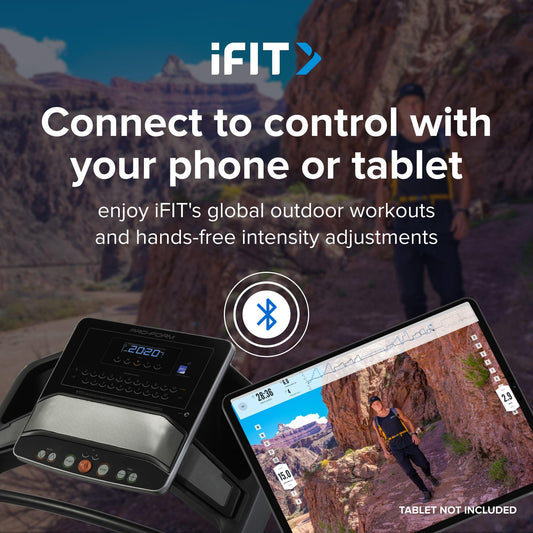 ProForm Carbon TL; Treadmill for Walking and Running with 5” Display, Built-in Tablet Holder and SpaceSaver Design