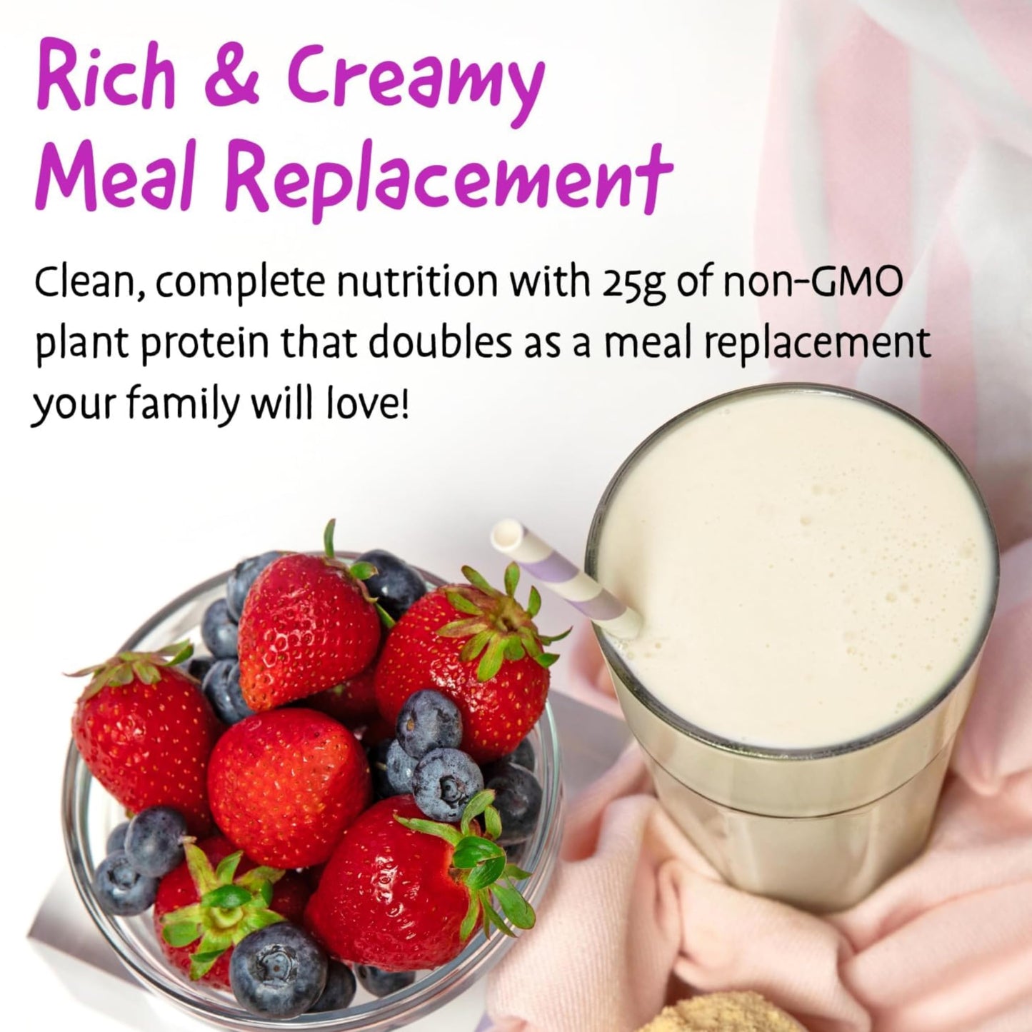 Naturade Weight Loss Shake Meal Replacement, 18 Servings - 25g Plant-Based Protein, CLA, Fiber & 18 Vitamins and Minerals Designed to Curb Cravings and Boost Daily Nutrition - Vanilla Creme
