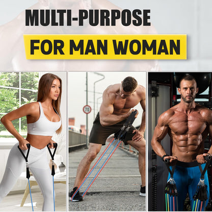Resistance Band Set for Men and Women, Workout/Exercise Bands with Door Anchor, Handles