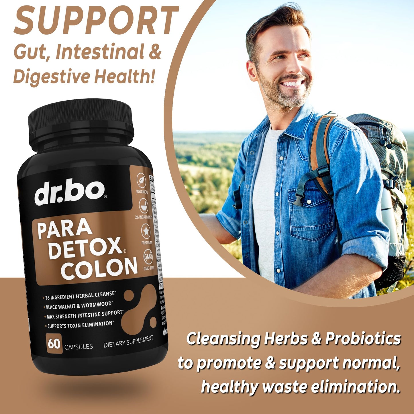 Colon Cleanse Pills Body Detox - Intestinal Guard Cleanser for Stomach - Natural Weight Flush Cleaner Supplement Complex, Women Men Kids, Herbal Wormwood Black Walnut Clove - Gut Loss Health Capsules