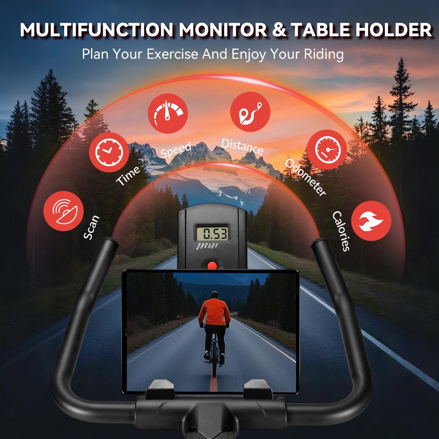 Exercise Bike, WENOKER Magnetic Resistance Stationary Bike for Home, Indoor Bike with Whisper Quiet, Heavy Flywheel and Upgraded Digital Display