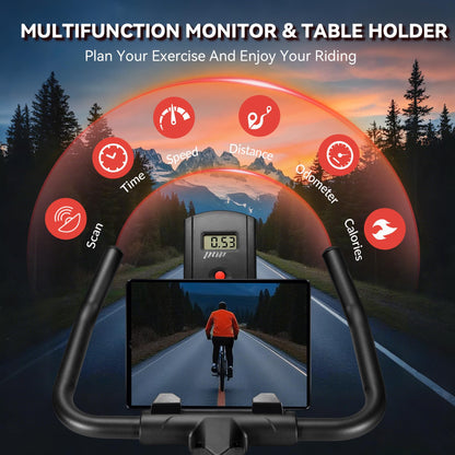 Exercise Bike, WENOKER Magnetic Resistance Stationary Bike for Home, Indoor Bike with Whisper Quiet, Heavy Flywheel and Upgraded Digital Display