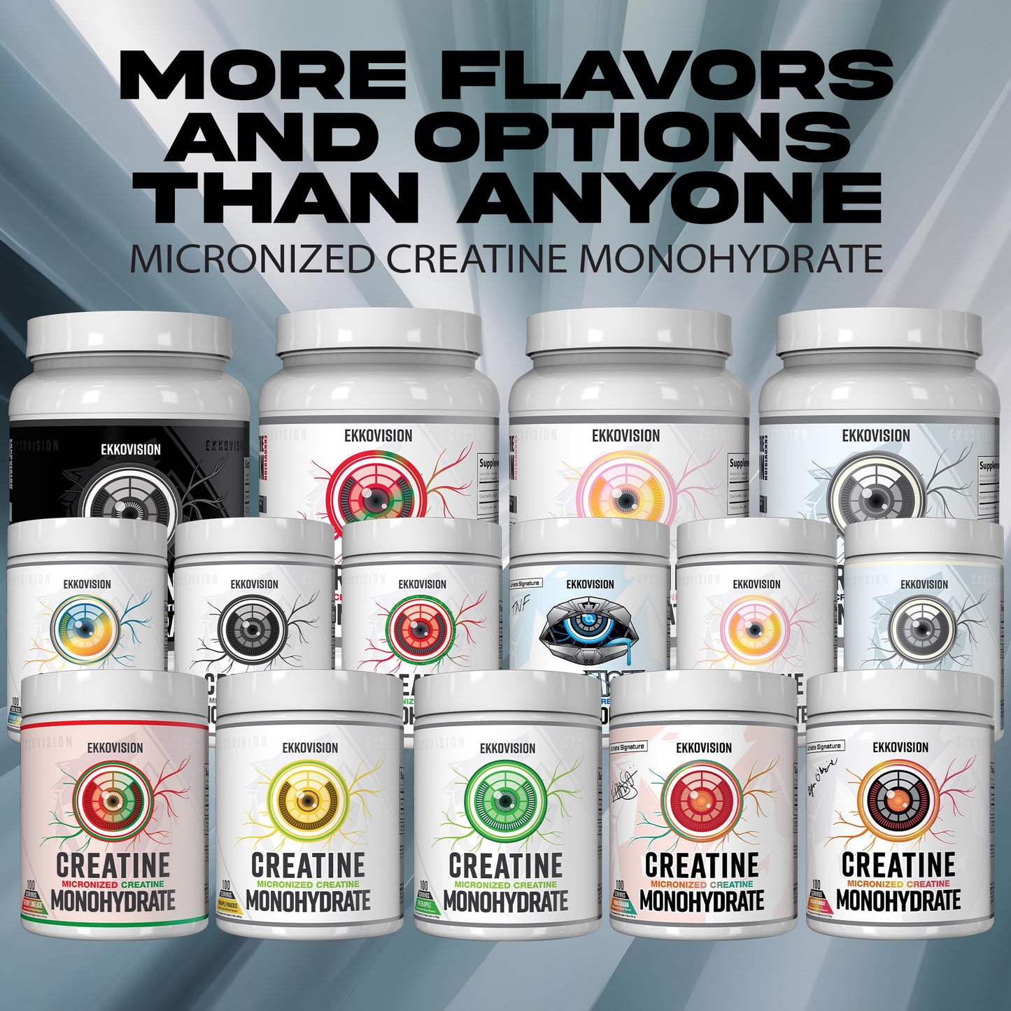 Ekkovision Creatine Monohydrate Powder, Micronized, Unflavored, Pre Workout & Post Workout Supplement for Men and Women, Energy Support, Easy to Mix in Shakes, Smoothies & Beverages, 100 Servings