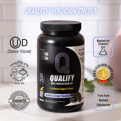 Cookies and Cream Whey Protein Powder. Post Workout Recovery Drink, Gluten & Sugar Free Highly Kosher, 25g Protein. Essential Amino Acids - 5.5g BCAA, 2.7g Leucine, 1.4g Isoleucine, 1.4g Valine 26.4oz
