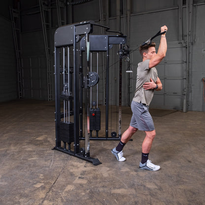 Body Solid (GFT100/2) Functional Trainer with Dual 210 lb Weight Stacks, Cable Gym Machine for Strength Training, All-in-One Cable Fly/PEC Deck/Smith Workout Machines for Commercial and Home Fitness