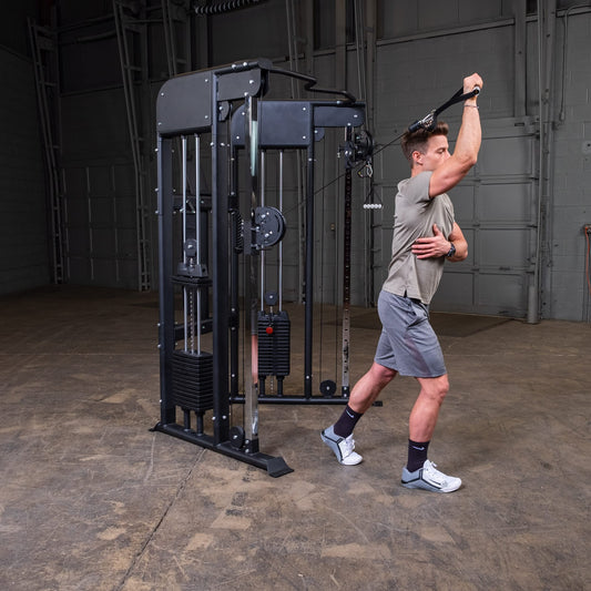 Body Solid (GFT100/2) Functional Trainer with Dual 210 lb Weight Stacks, Cable Gym Machine for Strength Training, All-in-One Cable Fly/PEC Deck/Smith Workout Machines for Commercial and Home Fitness