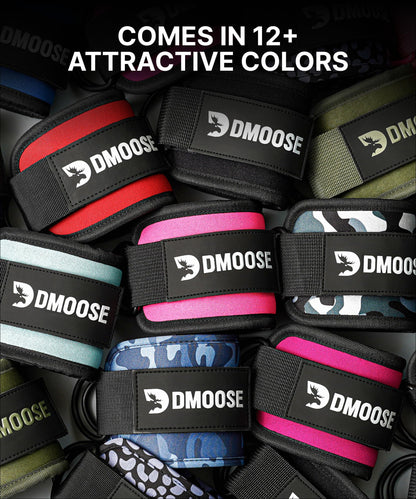 DMoose Ankle Strap for Cable Machine - One Size Fit with Premium Padding, Workout Kickback Ankle Cuffs, Ankle Bands for Working Out, Booty Workouts, Leg Extension, Hip Abductors & Lower Body Exercises
