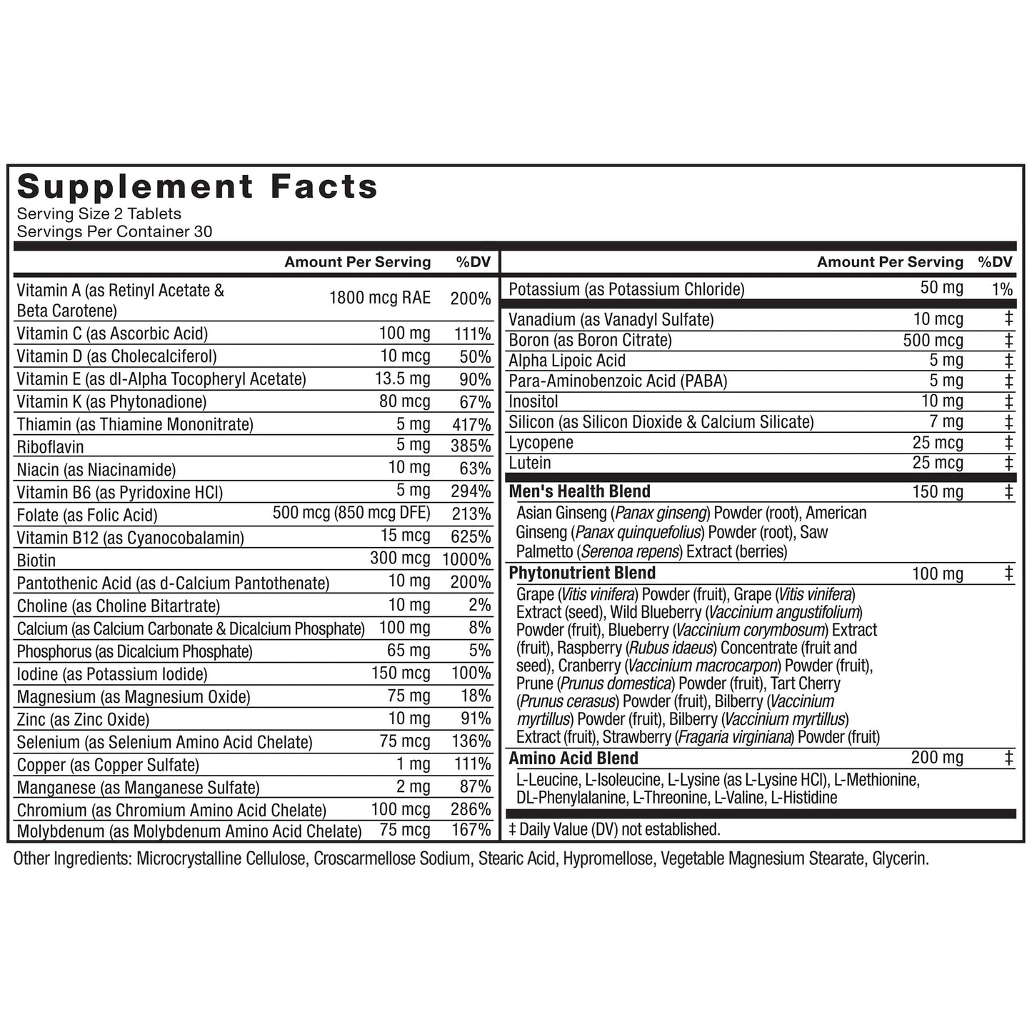 Force Factor Men’s Multivitamins, Multivitamin for Men Plus Amino Acids Supplement with 27 Vitamins and Minerals, and Phytonutrients to Support Energy, and Immunity, 60 Tablets
