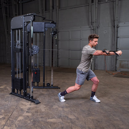 Body Solid (GFT100/2) Functional Trainer with Dual 210 lb Weight Stacks, Cable Gym Machine for Strength Training, All-in-One Cable Fly/PEC Deck/Smith Workout Machines for Commercial and Home Fitness