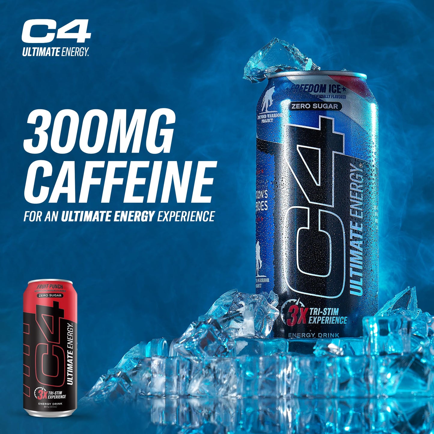Cellucor C4 Ultimate | Pre Workout Sugar Free Energy Drink | Tri-Stim Experience with 300mg Caffeine + TeaCrine + Dynamine | Fruit Punch | 16oz (Pack of 12)